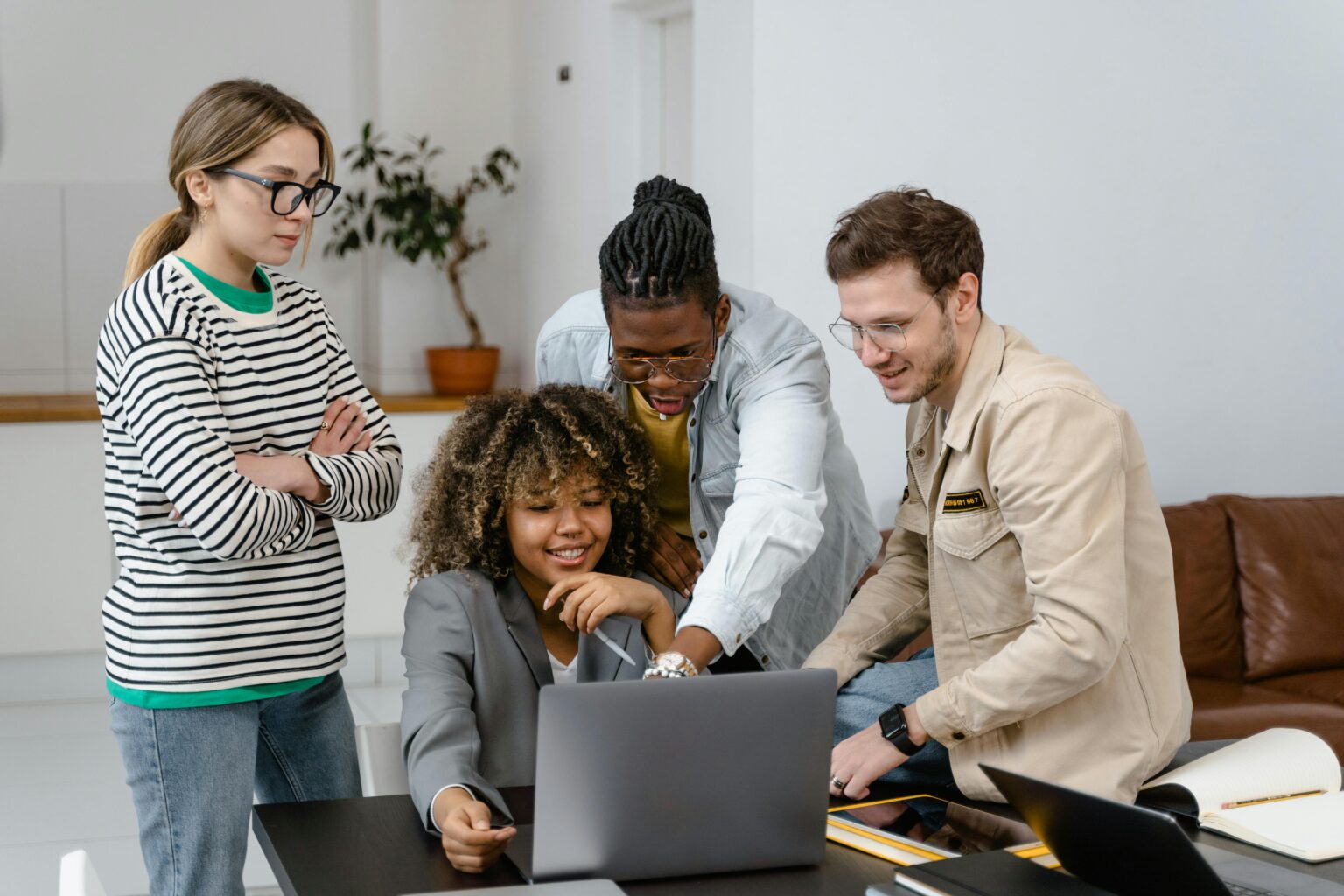 Colleagues Brainstorming a Business Project at a Meeting
