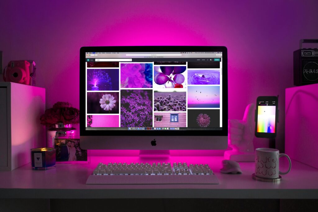 Silver Imac Displaying Collage