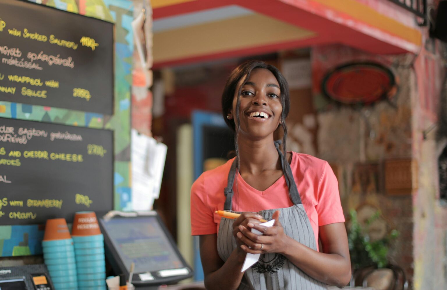 young woman operating her small business