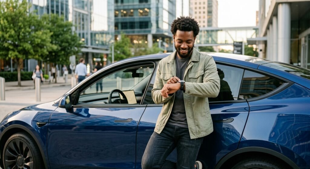 Galaxy Watch car apps for controlling a connected vehicle